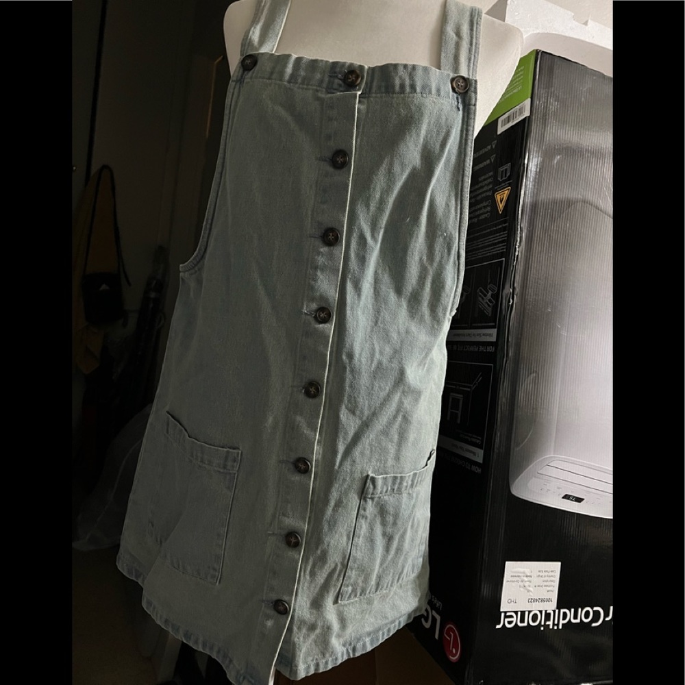 NWT faded blue denim jeans overall dress by Honey plus lemon clothing ! 💥👍❤️